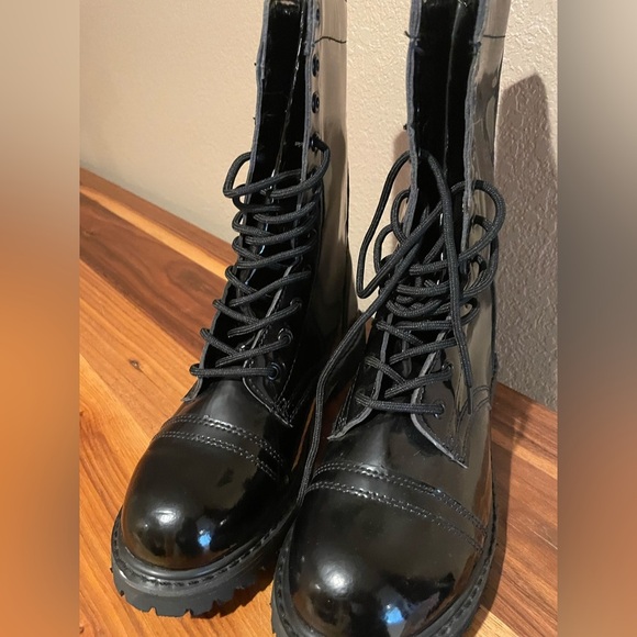 Knightsbridge NEW Black Combat Boots - Picture 4 of 6